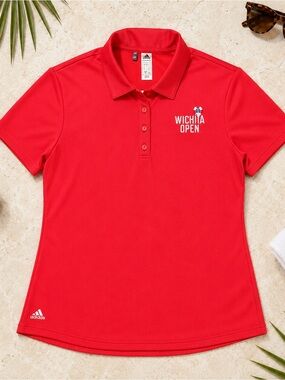 Like New | Adidas Primegreen Wichita Open Red Women’s Golf Polo | Size L